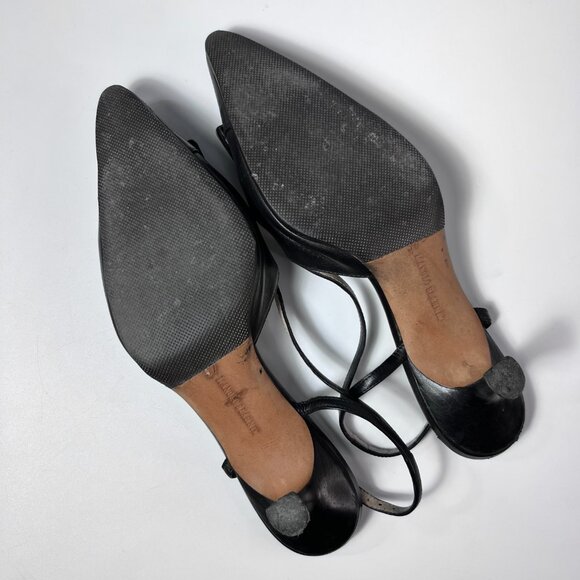 MANOLO BLALHNIK Black Maysli Buckle Slingback Pointed Toe Pumps 7US - Picture 6 of 7